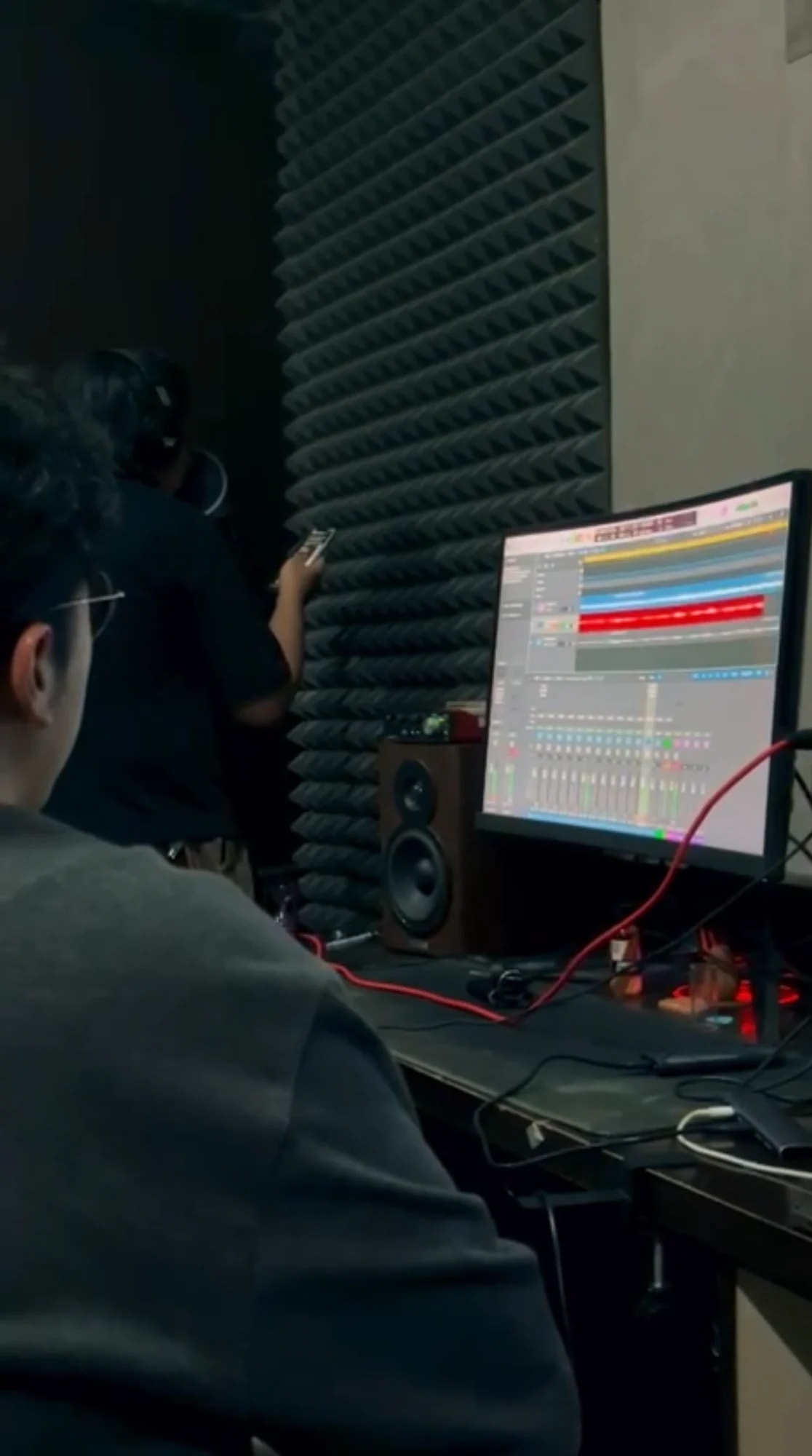 A recording session open on the studio mixing screen